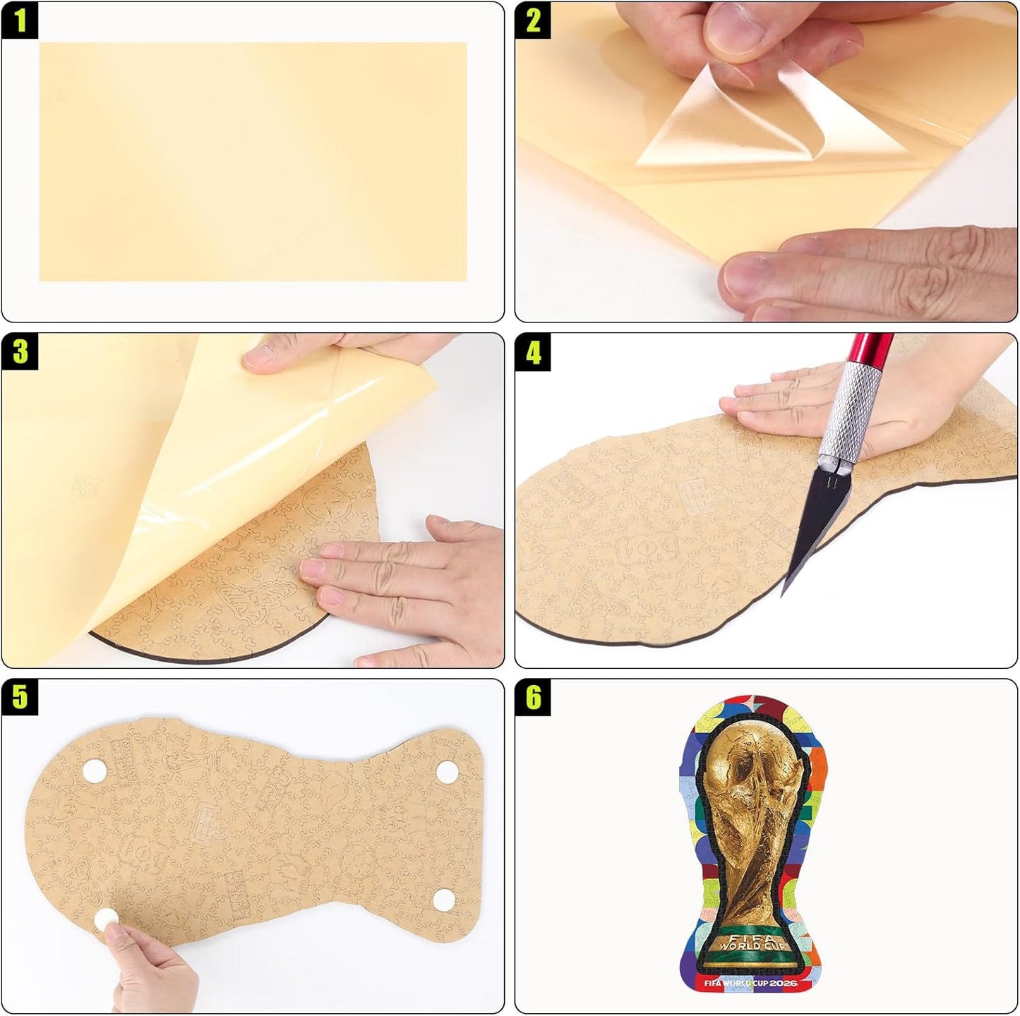 FIFA World Cup 2026 Trophy Wooden Puzzles - 5MM Thick Officially Licensed Poster Puzzles - Premium World Cup 2026 Merchandise, Memorabilia Gift for Football Fan, 200 Pcs Jigsaw Puzzle