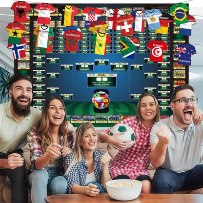 2026 World Soccer Jersey Flag Bunting Banner 50 Countries String Flags Garland Merchandise World Tournament for Sports Themed Party Decorations