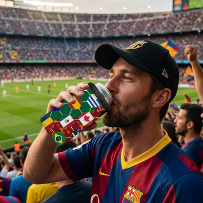 World Cup Can Cooler 2026 Soccer Football Merchandise, International Country Flags Accessories Decorations, 4-IN-1 Can Cooler Stainless Steel Tumbler Gifts for Soccer Fans