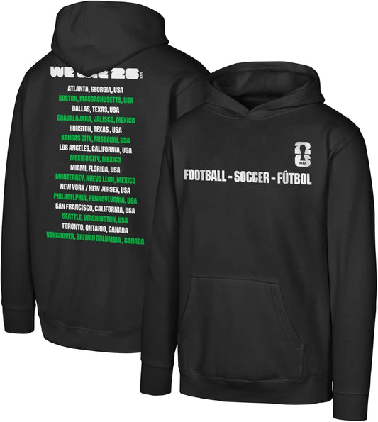FIFA World Cup 2026 Kids Youth 8-20 Official Host City Fleece Lined Pullover Hoodie Sweastshirt