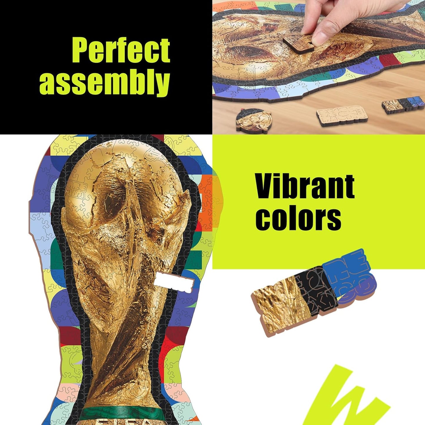 FIFA World Cup 2026 Trophy Wooden Puzzles - 5MM Thick Officially Licensed Poster Puzzles - Premium World Cup 2026 Merchandise, Memorabilia Gift for Football Fan, 200 Pcs Jigsaw Puzzle