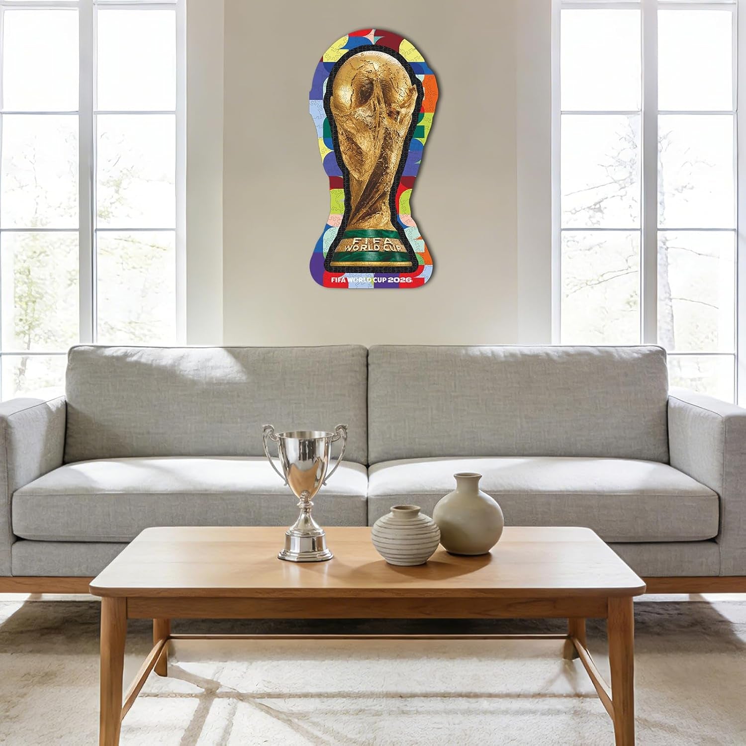 FIFA World Cup 2026 Trophy Wooden Puzzles - 5MM Thick Officially Licensed Poster Puzzles - Premium World Cup 2026 Merchandise, Memorabilia Gift for Football Fan, 200 Pcs Jigsaw Puzzle