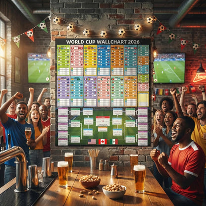 2 Pcs 2026 Wall World Chart Cup Poster Final round 48-Team Collection Showcase Premium Waterproof Oxford 31.5X23.6 Inches Football Merchandise Decorations for Soccer Fans and Soccer Game Day Party