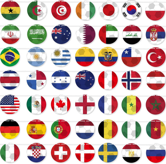50PCS World Cup National Flag String Countries World Flags Banner for World Cup Decorations 2026 International Party Decor Outdoor Garden Bunting Classroom Home Soccer Party Supplies