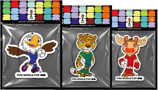 FIFA World Cup 2026 Official 3 Pack Car Air Freshener with Mascot Design, Long Lasting Scent for Car & Home, World Cup 2026 Merchandise
