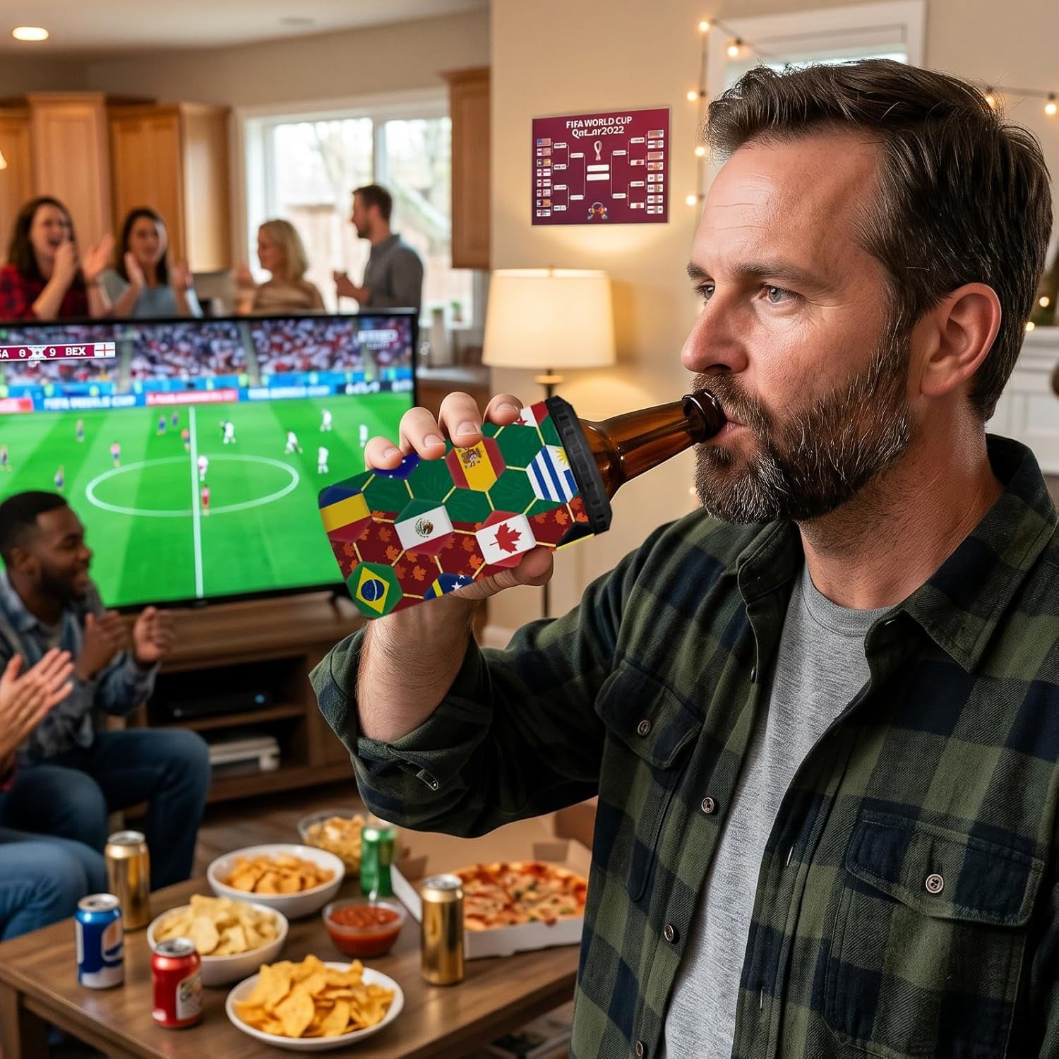 World Cup Can Cooler 2026 Soccer Football Merchandise, International Country Flags Accessories Decorations, 4-IN-1 Can Cooler Stainless Steel Tumbler Gifts for Soccer Fans