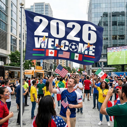 World Cup Flag, World Cup 2026 Merchandise, 5×3FT World Cup Flag 2026 with 2 Brass Grommets, World Cup Decorations Flag for Home, Wall, Garden, Yard Display, Football Games and Stadium Events