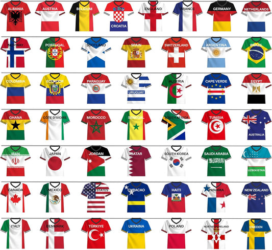2026 World Soccer Jersey Flag Bunting Banner 50 Countries String Flags Garland Merchandise World Tournament for Sports Themed Party Decorations